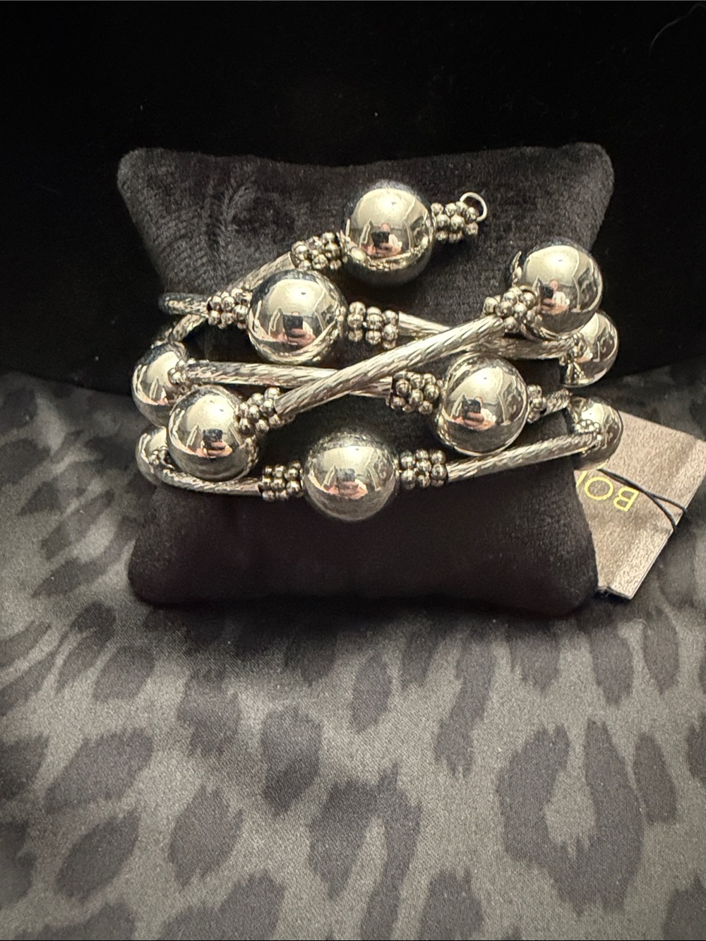 BOLD elements Silver Reflective Beaded Multi-Strand Bracelet